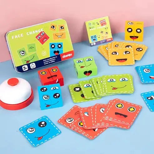 Wooden stacking and sorting blocks with faces - product photo 8