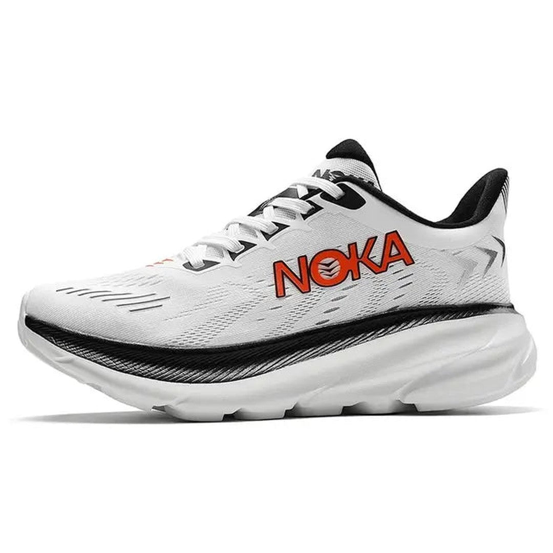 Woman wearing the Fernanda women's maxi running sneakers, flatlay view