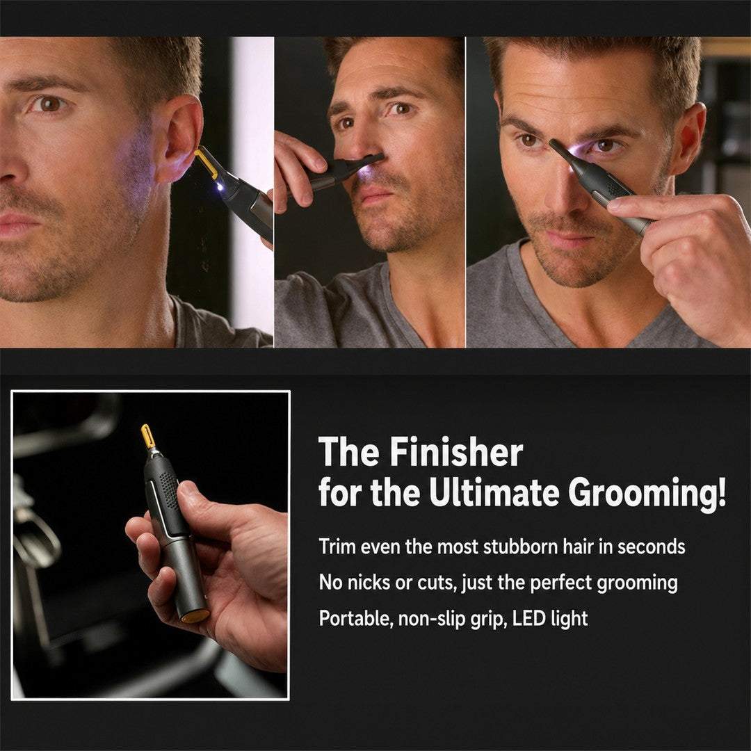 Precision trimmer with titanium-coated blade and LED light - product photo 2