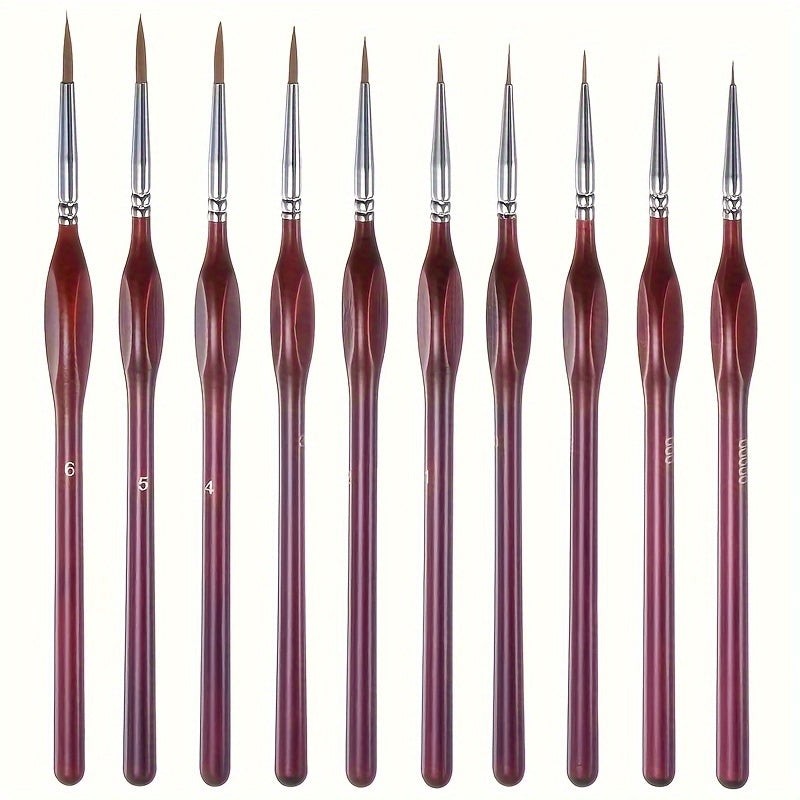 Eleven-piece fine detail paint brush set - product photo 2