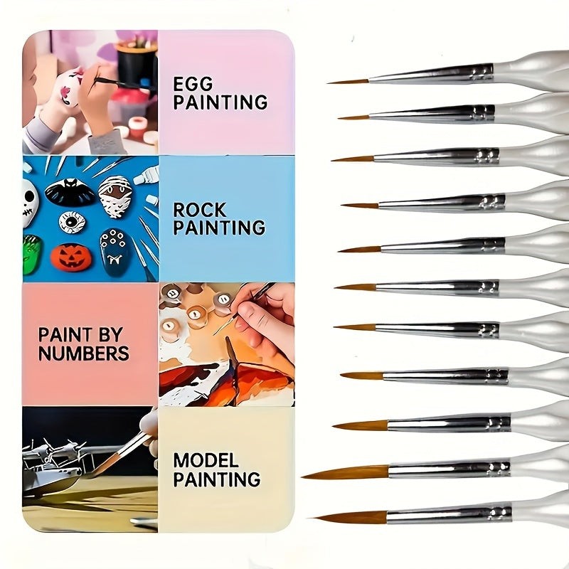 Eleven-piece fine detail paint brush set - product photo 6