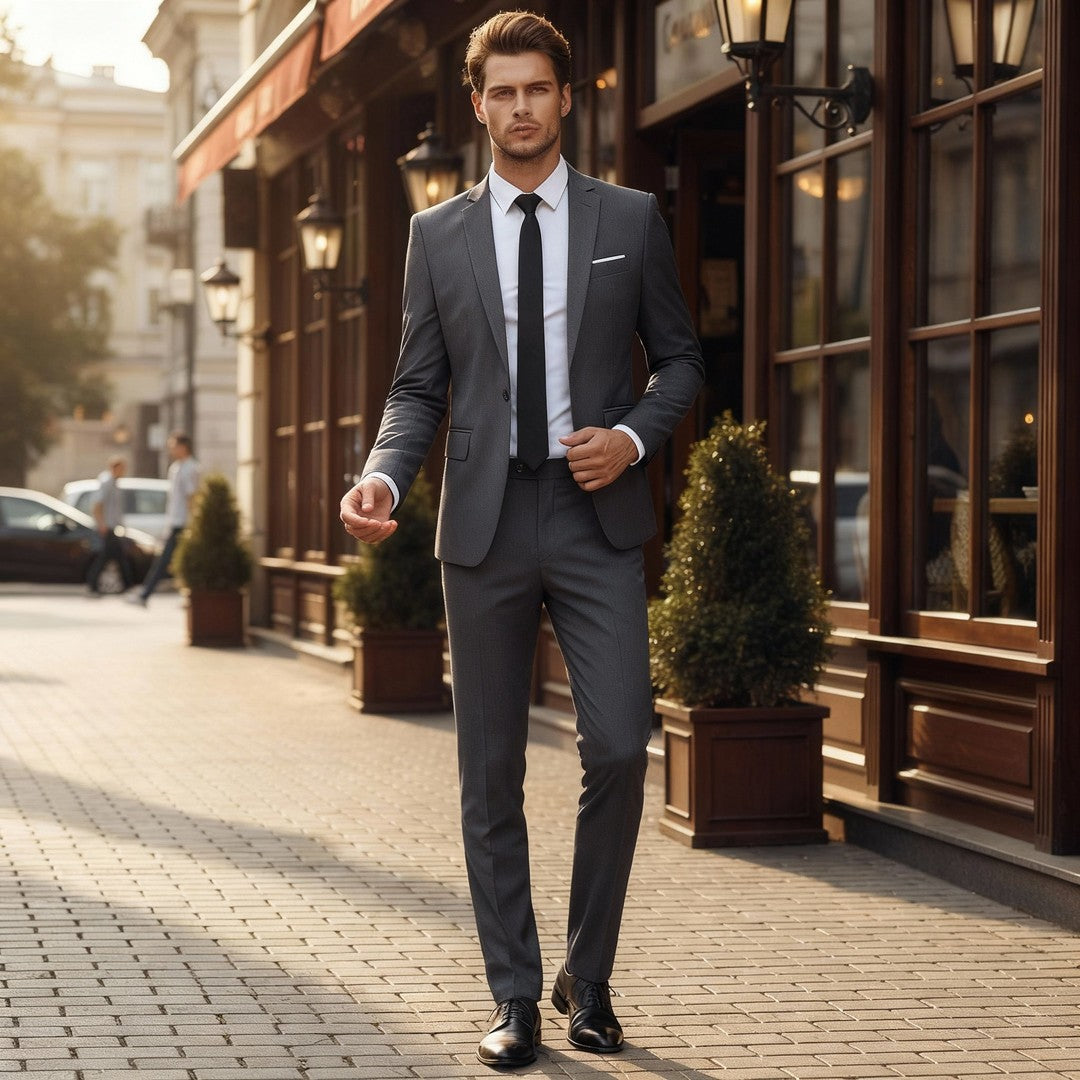 Man wearing the Finn men's elegant top, detail view