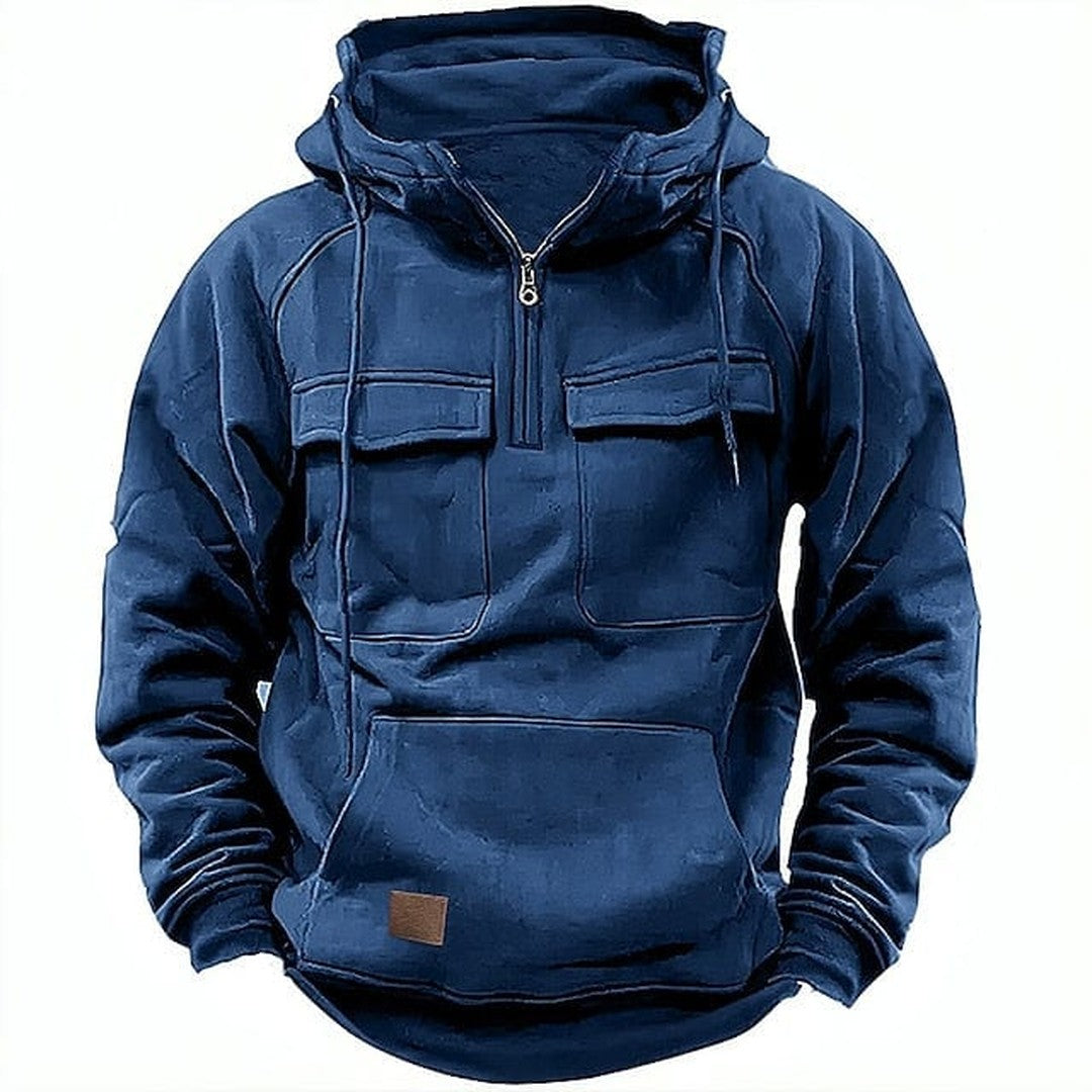 Man wearing the Ford men's hooded sweater, 7 view