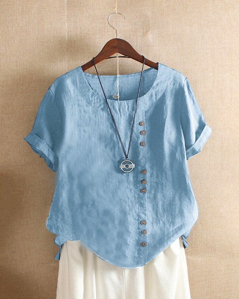Senna | Women's Linen Tunic Loose Fit Blouse