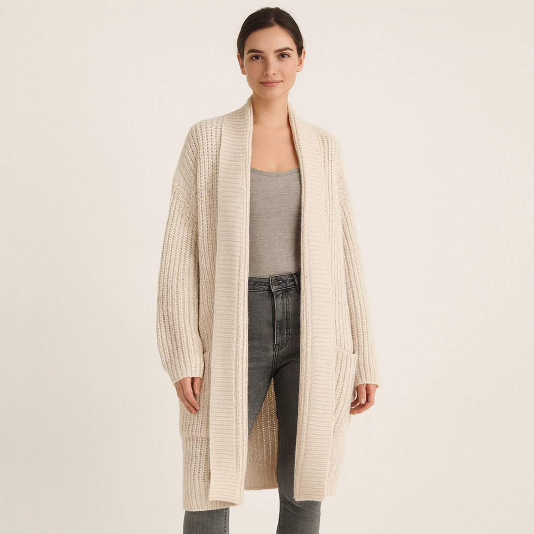 Woman wearing the Francesca women's pocket detail cardigan, 13 view