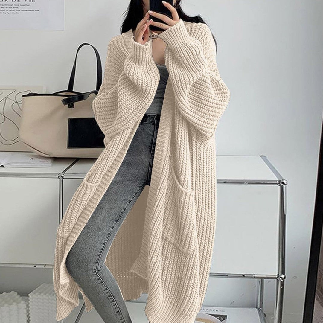 Woman wearing the Francesca women's pocket detail cardigan, back view