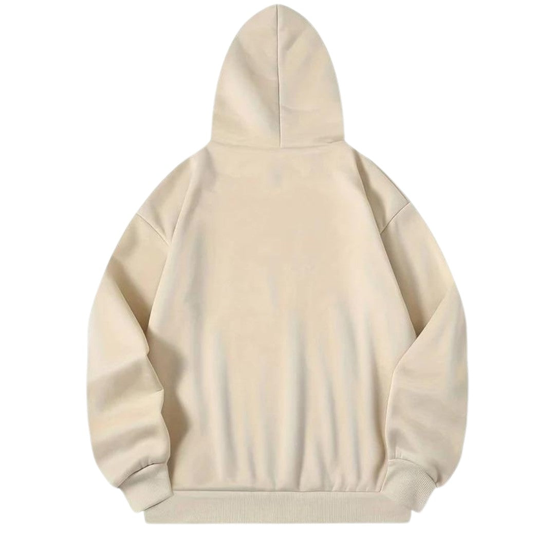Man wearing the Franco men's hooded sweatshirt, front view