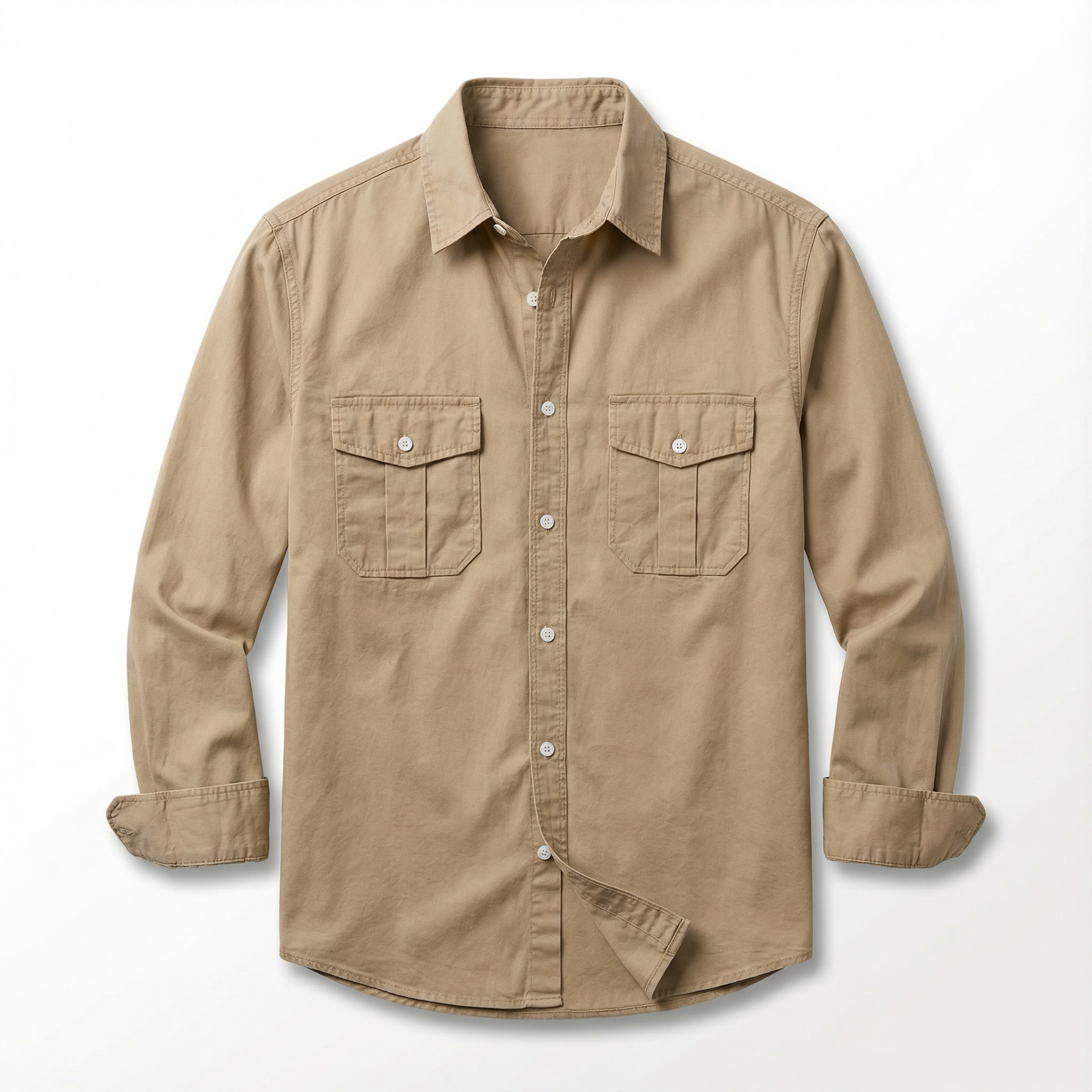 Ethan | Men's Utility Double Pocket Button-Front Shirt