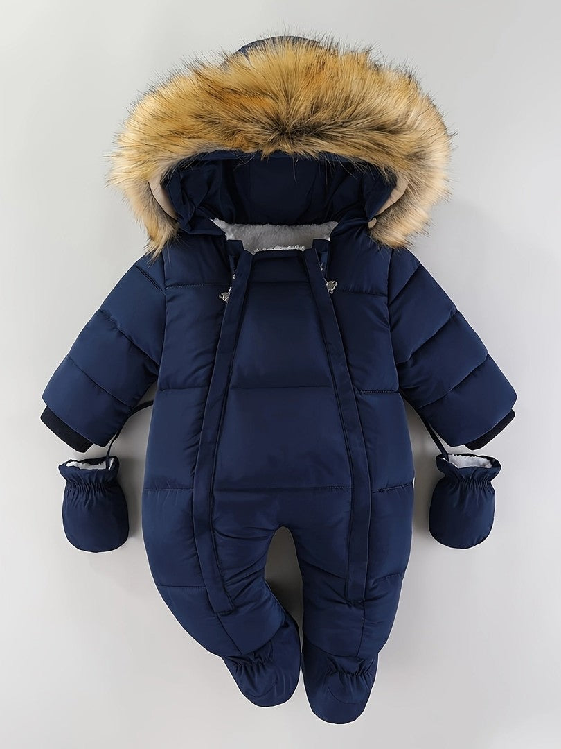 Padded hooded baby snowsuit - product photo 4