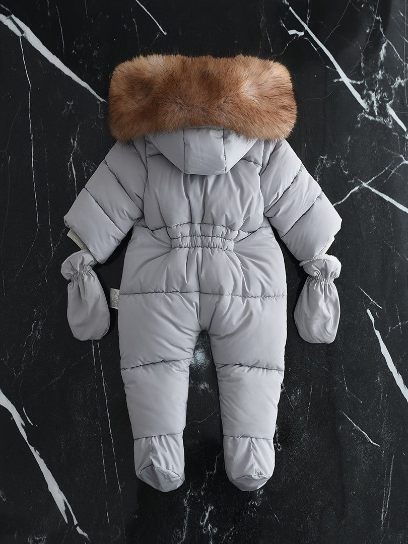 Padded hooded baby snowsuit - product photo 6