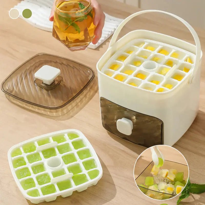 Push-release ice cube box with sealed storage bin - product photo 9