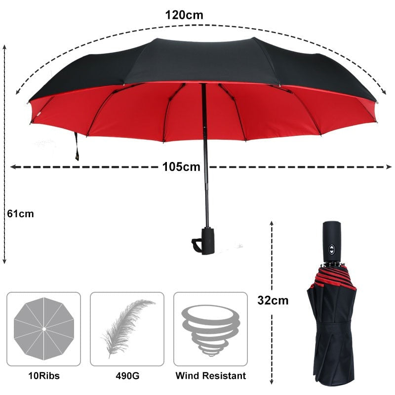 Windproof reverse-closing storm umbrella - product photo 7