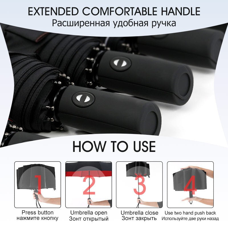 Windproof reverse-closing storm umbrella - product photo 8