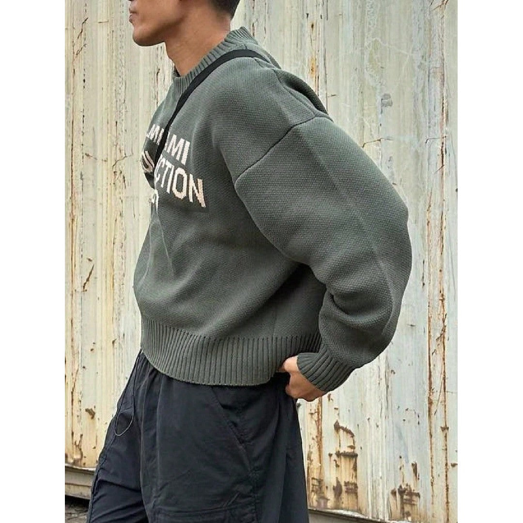 Man wearing the Garrett men's cotton streetwear sweater, 7 view