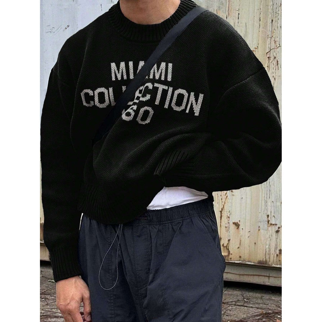 Man wearing the Garrett men's cotton streetwear sweater, model view