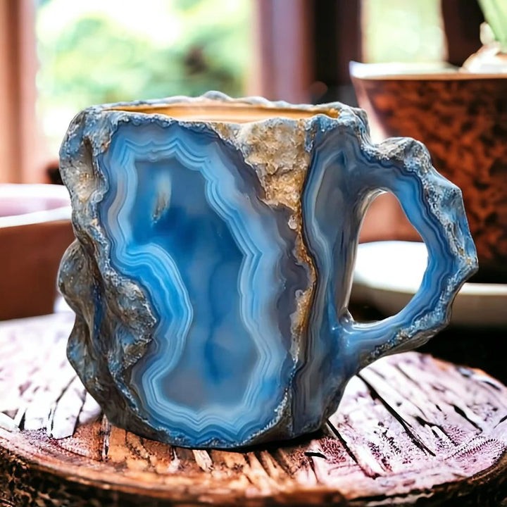 Mineral-effect handmade coffee mug - product photo 1