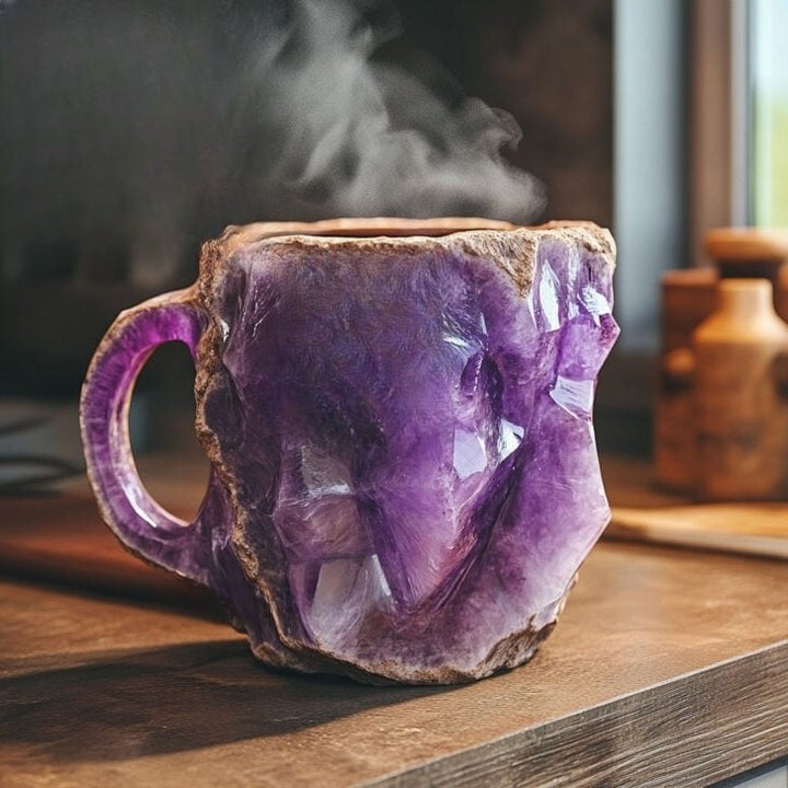 Mineral-effect handmade coffee mug - product photo 7