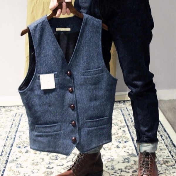 Alfred | Men's Herringbone Tweed Waistcoat