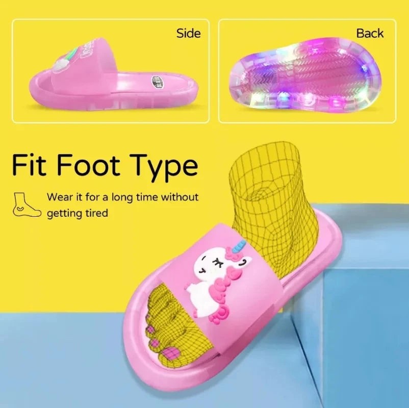 Light-up plush unicorn slippers for children - product photo 5
