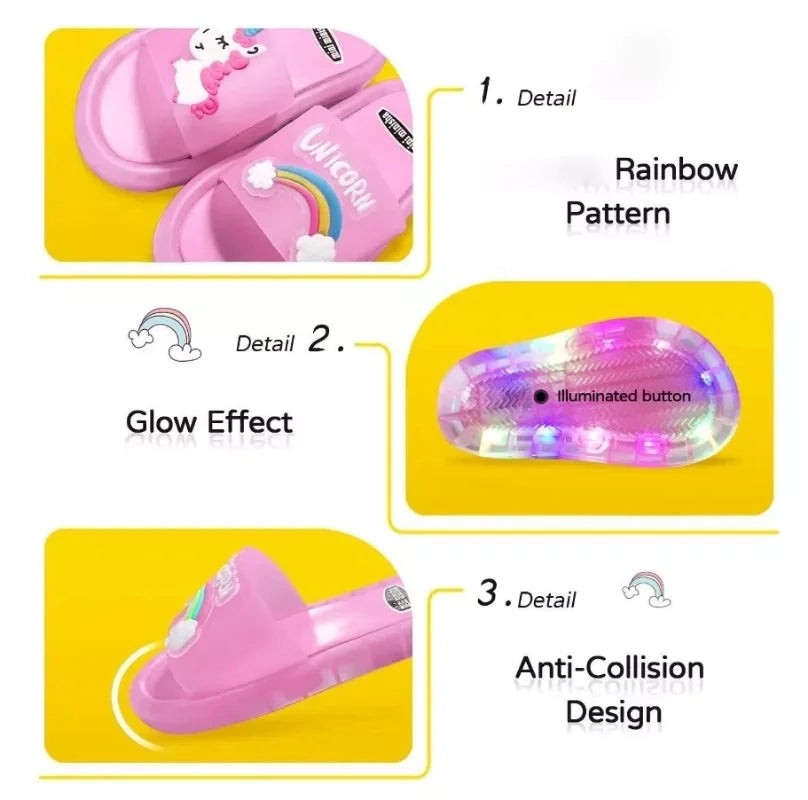 Light-up plush unicorn slippers for children - product photo 6