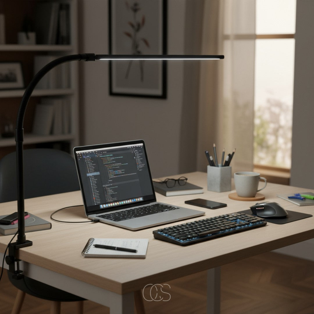 Clamp-on gooseneck LED desk lamp - product photo 5