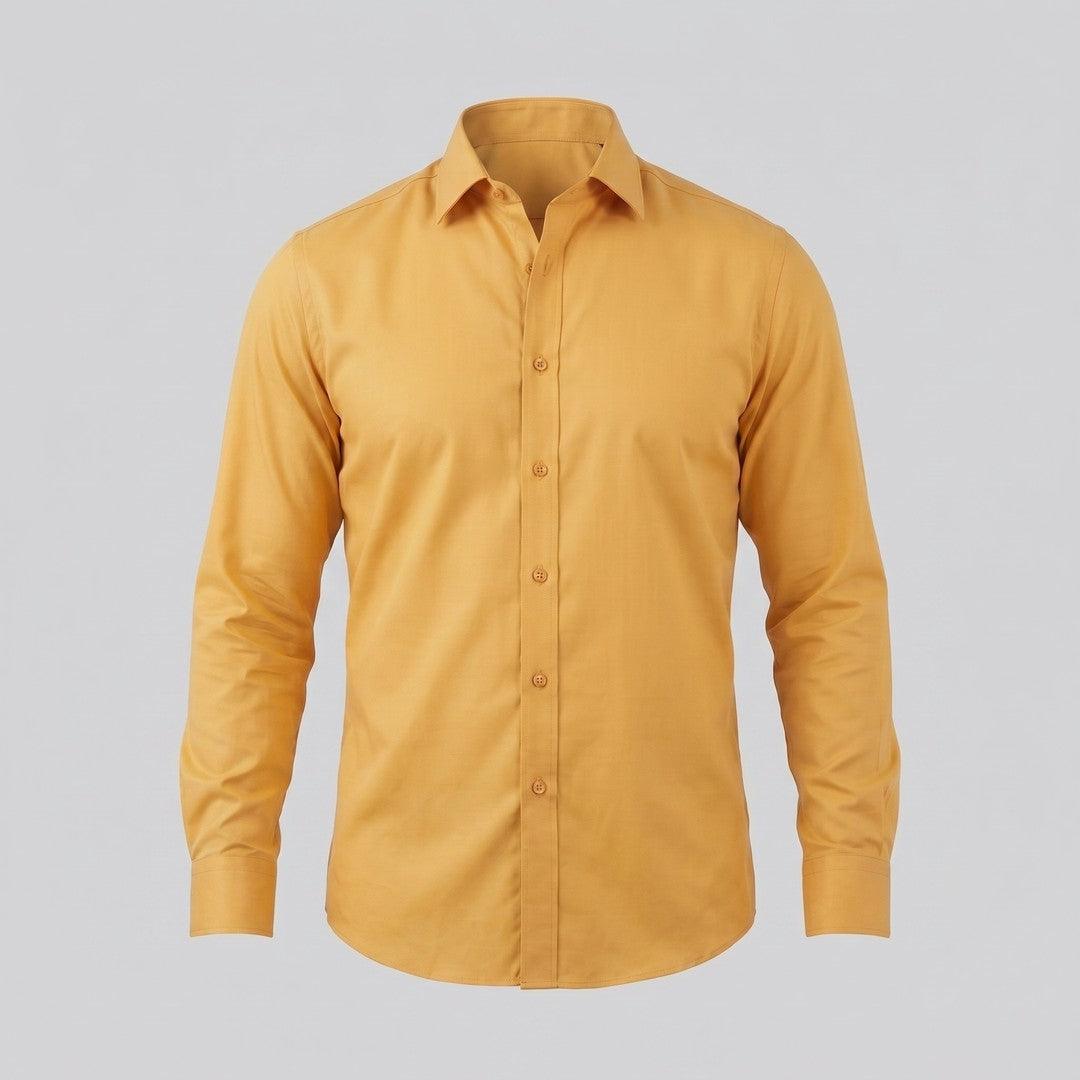 Man wearing the Grayson men's slim-fit polyester long-sleeve shirt, 21 view