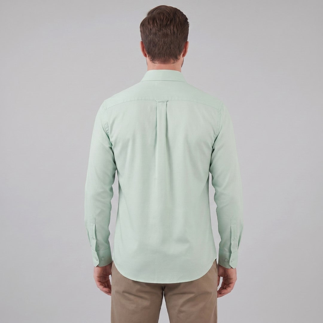 Man wearing the Grayson men's slim-fit polyester long-sleeve shirt, 29 view