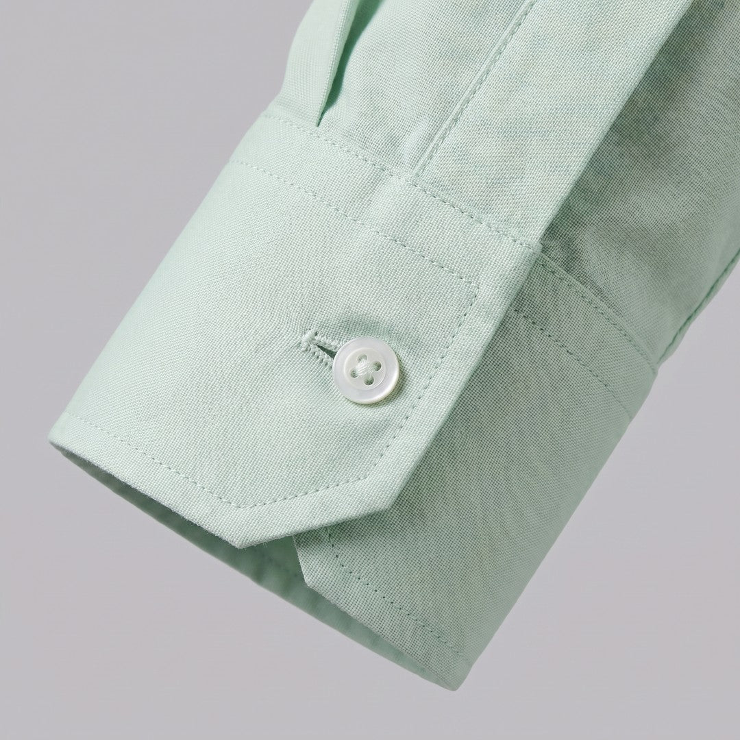 Man wearing the Grayson men's slim-fit polyester long-sleeve shirt, 30 view