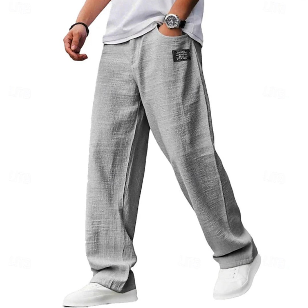 Man wearing the Gustav men's casual pants, side view