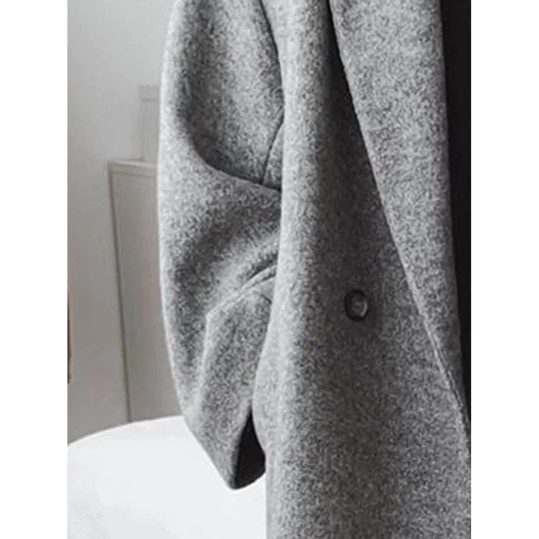 Woman wearing the Hailey women's tailored classic coat, back view