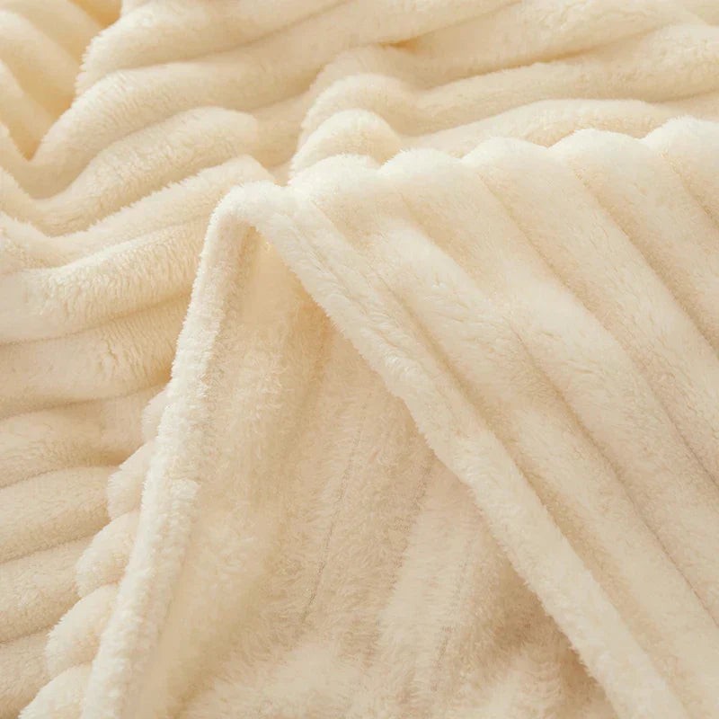 Wide striped flannel fleece blanket - product photo 16