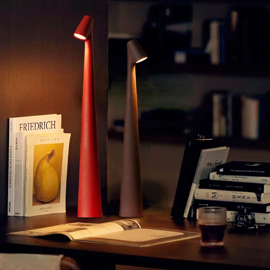 Cordless metal LED table lamp with touch dimming - product photo 1