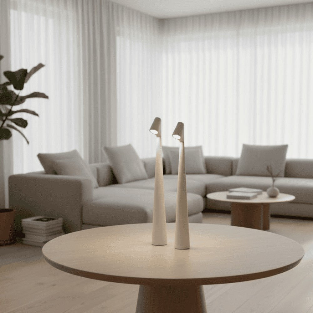 Cordless metal LED table lamp with touch dimming - product photo 8