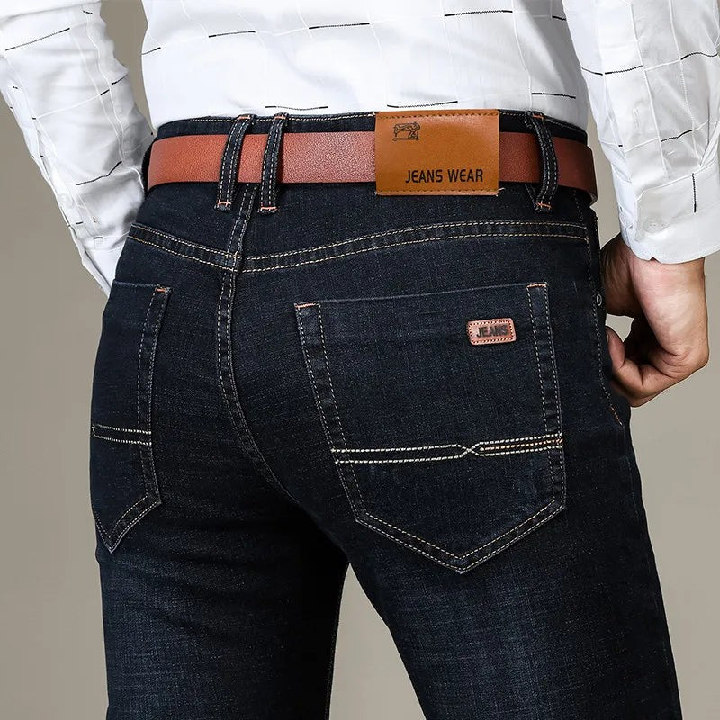 Men's straight-leg stretch jeans - product photo 1