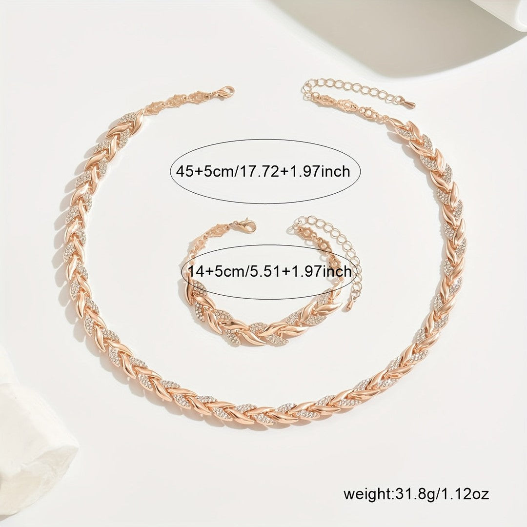 Woman wearing the Harper women's elegant jewelry set, 7 view