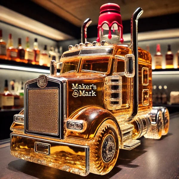 Truck-shaped glass whisky decanter - product photo 3