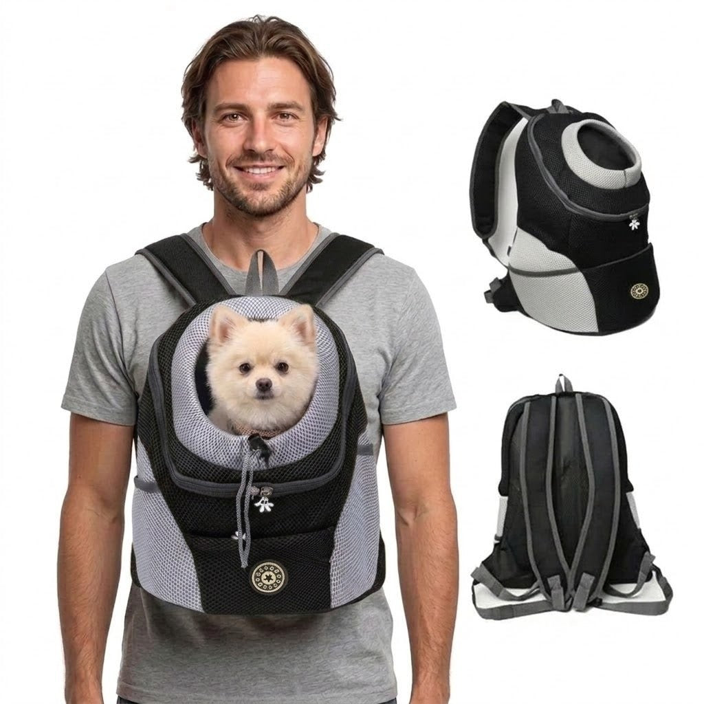 Dog carrier backpack with mesh panels - product photo 11