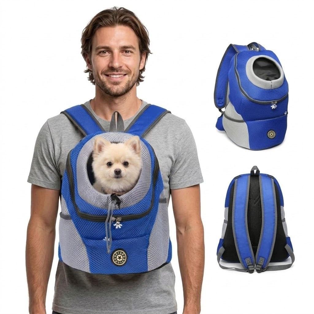 Dog carrier backpack with mesh panels - product photo 9