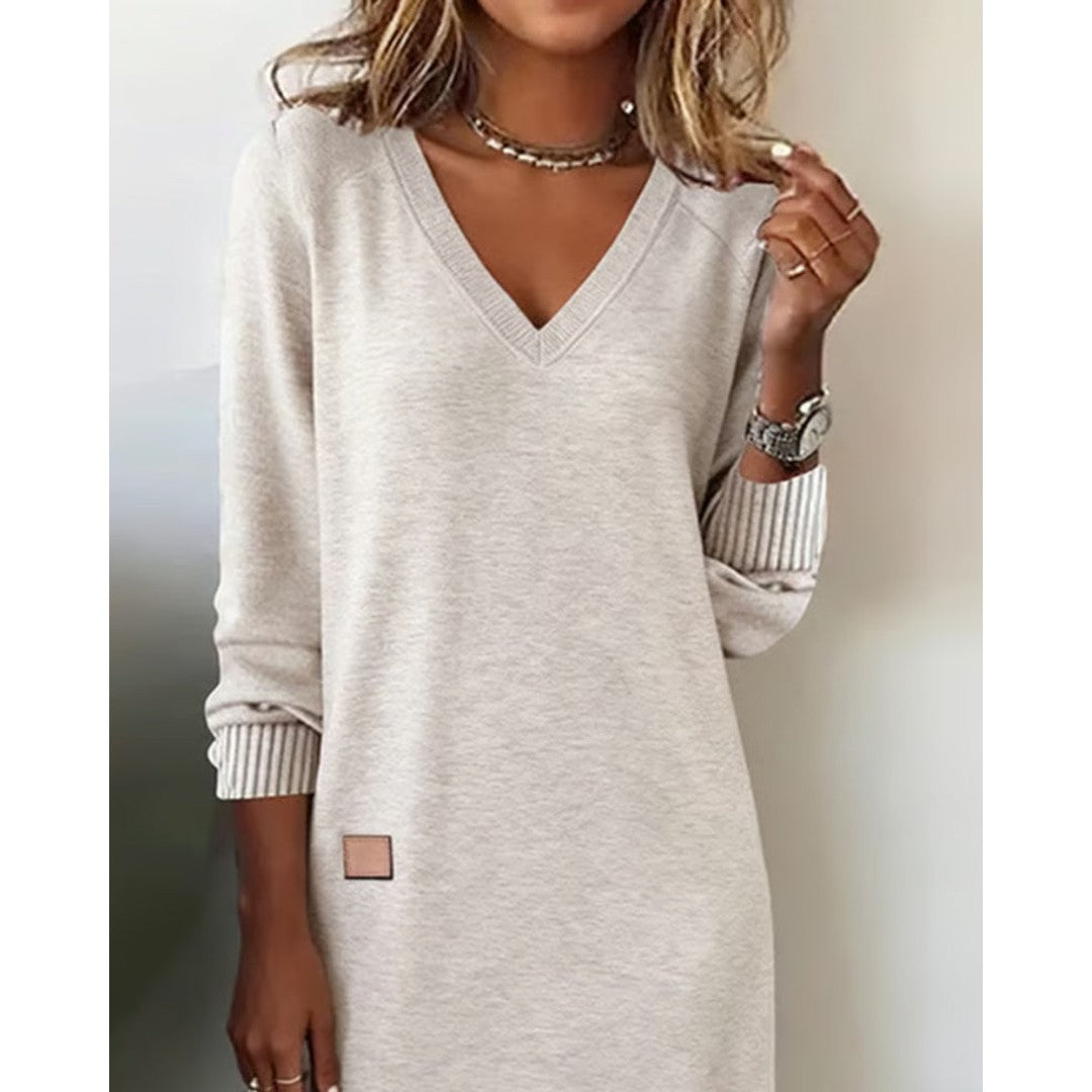 Man wearing the Heath men's v-neck sweater, model view