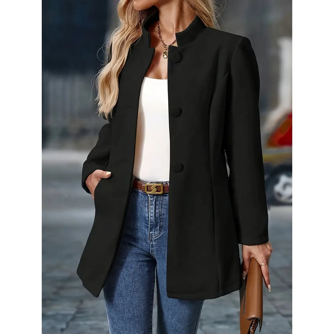 Woman wearing the Hero women's elegant jacket, 8 view