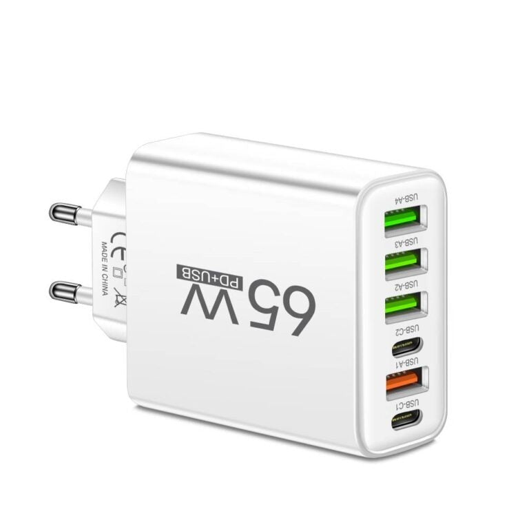 Six-port 65W USB charging station - product photo 1