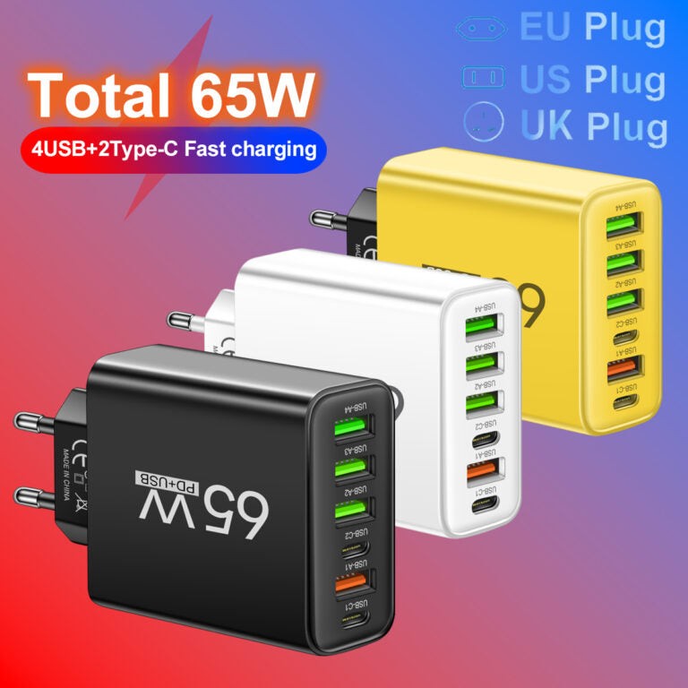 Six-port 65W USB charging station - product photo 2