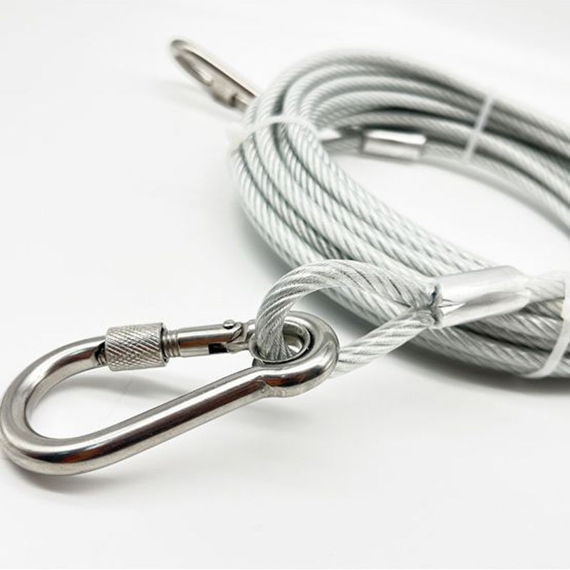 Chew-resistant steel cable dog tether - product photo 10