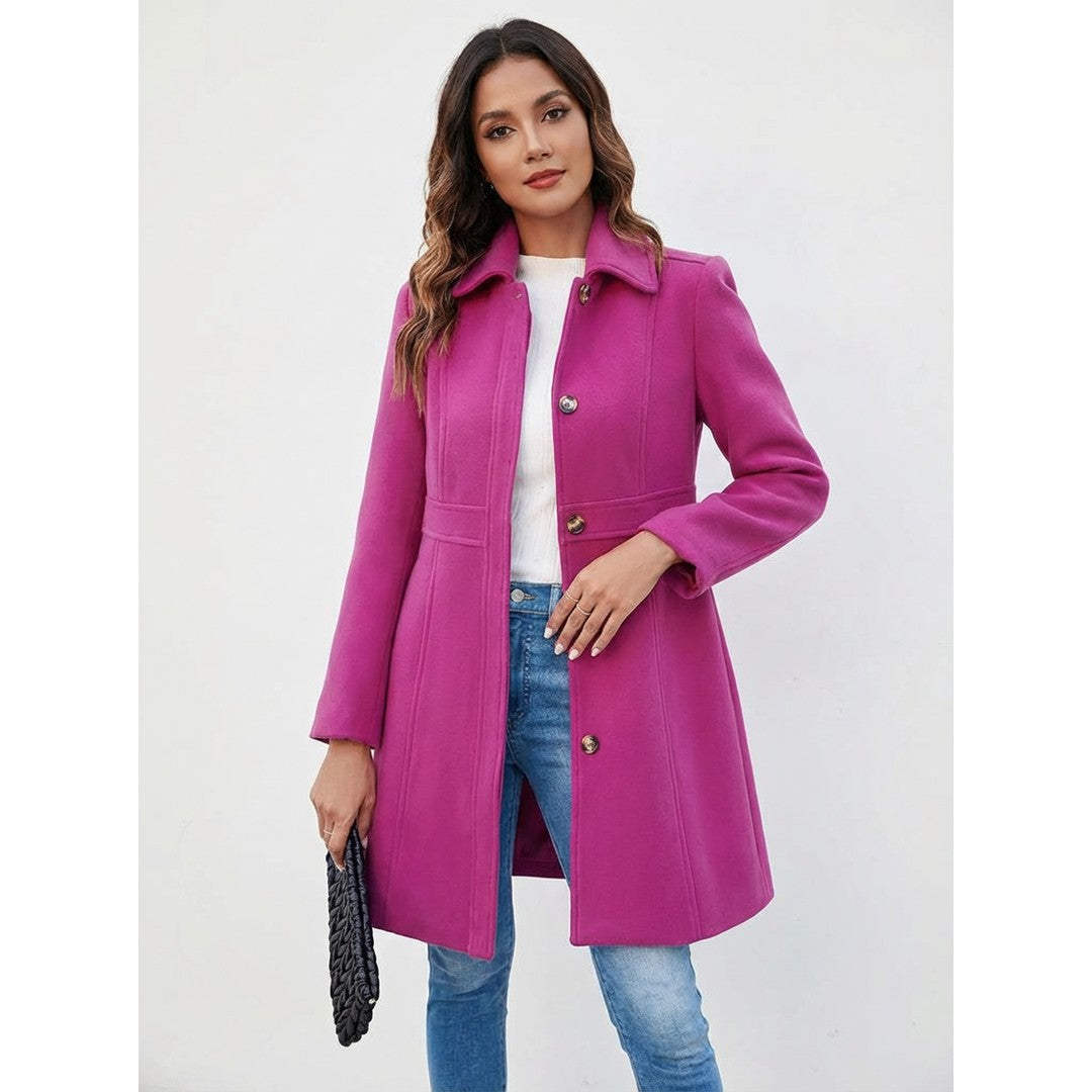 Woman wearing the Ida women's elegant coat, 10 view