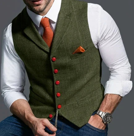 Theo | Men's Tailored Lapel Button Front Waistcoat Vest