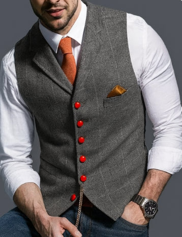 Theo | Men's Tailored Lapel Button Front Waistcoat Vest