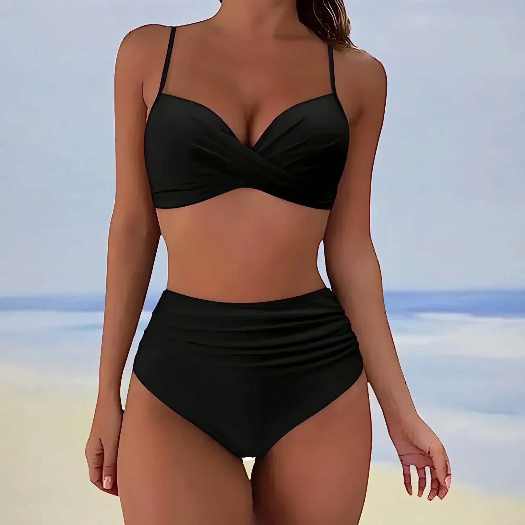 Brooke | Women's High-Rise Twist Front Bikini Set