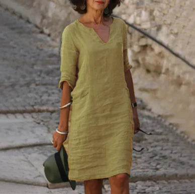 Nadia | Women's V-Neck Half Sleeve Casual Dress