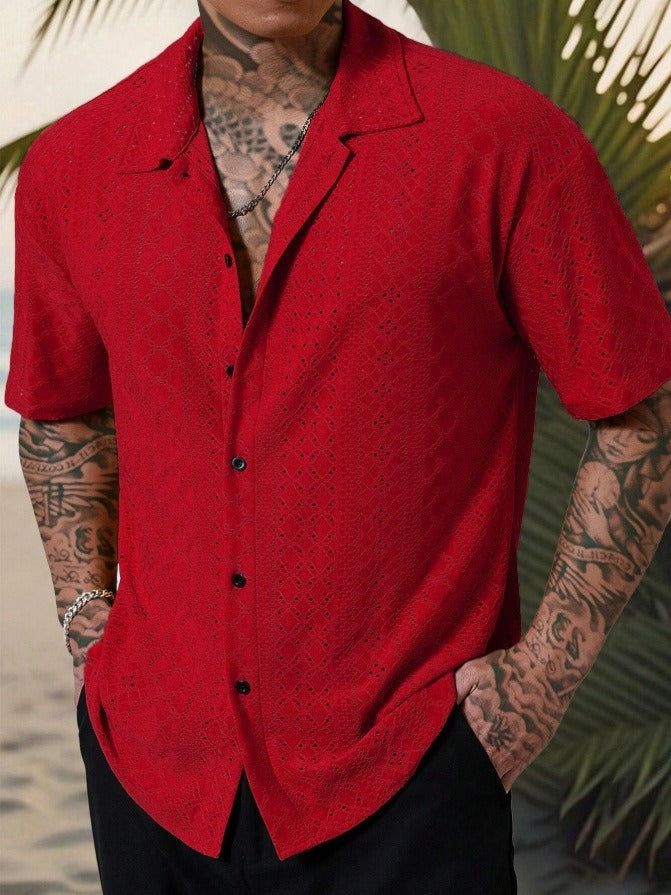 Kairo | Men's Open Knit Short Sleeve Summer Shirt