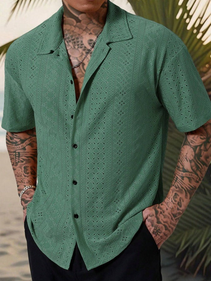Kairo | Men's Open Knit Short Sleeve Summer Shirt
